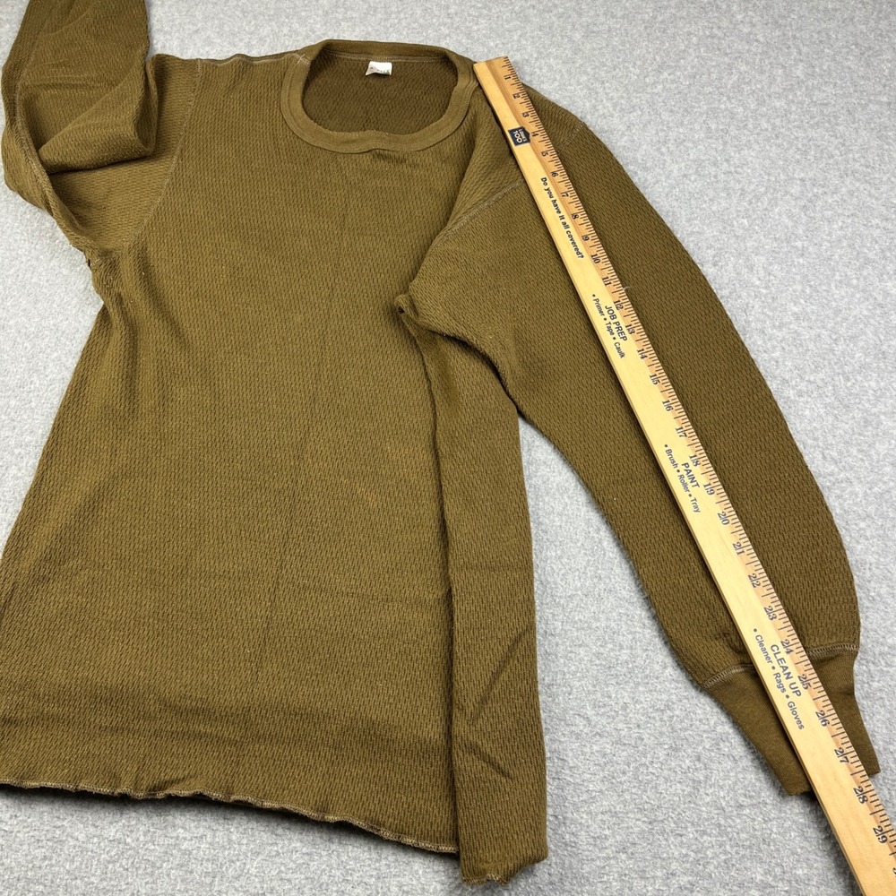 VTG Morgan Mills Thermal Shirt Mens 2XL Brown Arctex Waffle Knit Long Sleeve 70s - Picture 7 of 7
